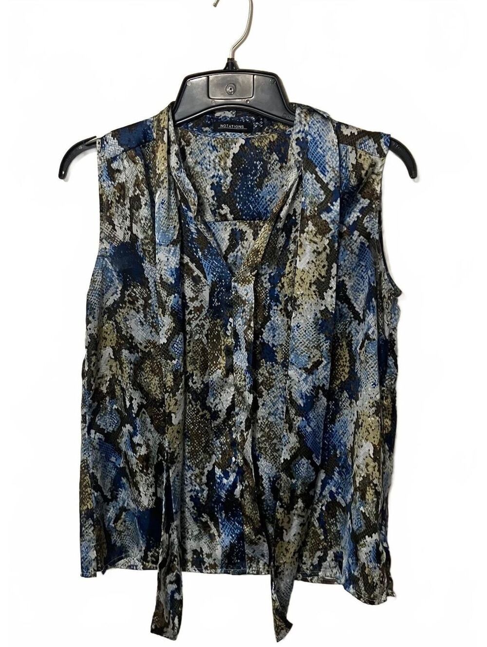 Notations Blue Grunge Whimsigoth Sleeveless Snake Print Top Women's Small